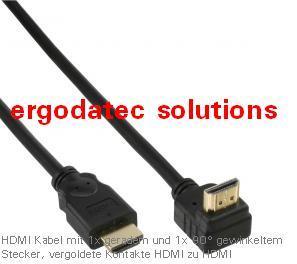HDMI Kabel HQ gewinkelt, HDMI-High Speed, 1m